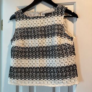 Banana Republic Black and White Lace Blouse